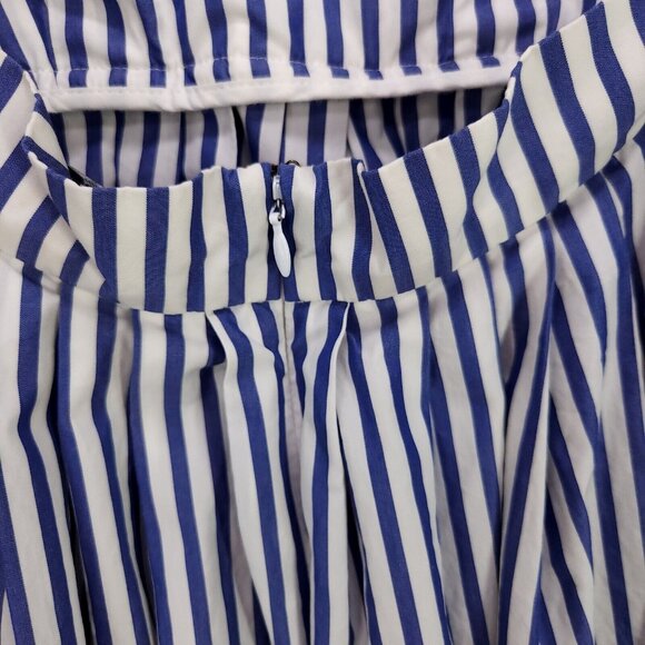 Mark D Sikes Stripped Midi Dress With Open Back Womens Size 2 Pockets - Picture 10 of 16